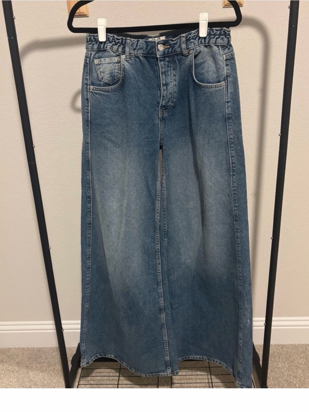 🔥Free People High-Rise Wide-Leg Denim Jeans 💥